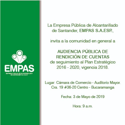 Rendición de cuentas vigencia 2018